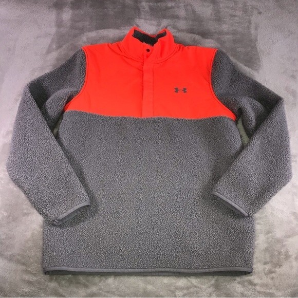 Under Armour Men’s Sherpa & Fleece 1/4 Button Up Pull Over Cold Gear Sweatshirt - Picture 1 of 7
